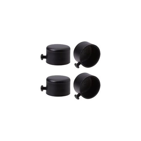 4 remates para barra de cortina, remates de metal negro con tornillos, remates cilíndricos de 28 mm, cabezales para accesorios de cortinas de oficina y hogar - Crezuo