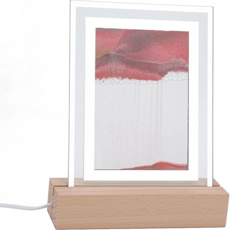 Veilleuse effet sable mouvant, lampe décorative innovante, lampe LED USB portable pour bureau, salon, table de chevet, rouge (1/5)