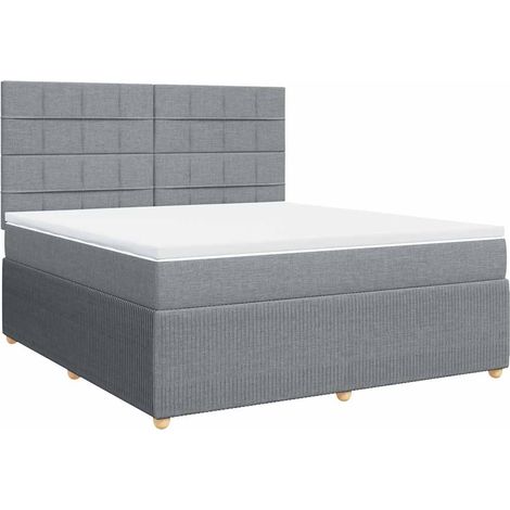 Maison Exclusive - Giroletto a Molle con Materasso Grigio Chiaro180x200 cm Tessuto