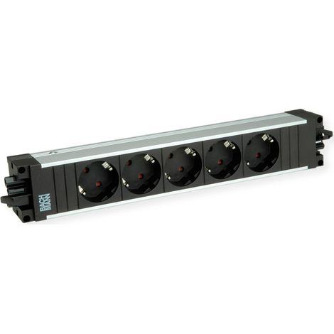 Bachmann STEP ALU prise multiple noire 5 prises protégées
