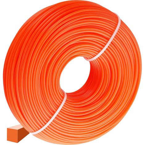 Fil de Coupe 2,4 mm x 50 m Fil de Coupe Gazon carré Fil Nylon (1/3)