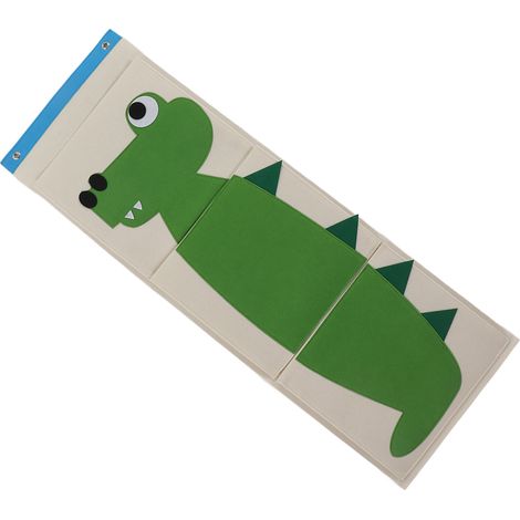 Sac de Rangement Mural 3 Étages en Feutre Animal - Crocodile, 100.6x34.9cm, pour Placard ou Porte