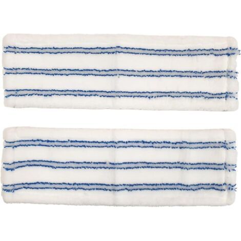 Lot de 2 housses plates en microfibre pour grattage, dimensions 44 cm x 14 cm, pour balai combiné professionnel (1/4)