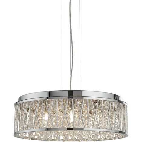Searchlight Elise - Suspension à 7 ampoules au fini chrome avec cristaux de verre, G9 (1/3)
