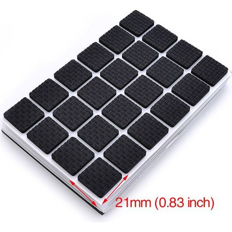 Gommini adesivi per mobili cuscinetti sottosedie salva-pavimento varie misure Packaging - 48 pcs (quadrati 21mm) (1/5)