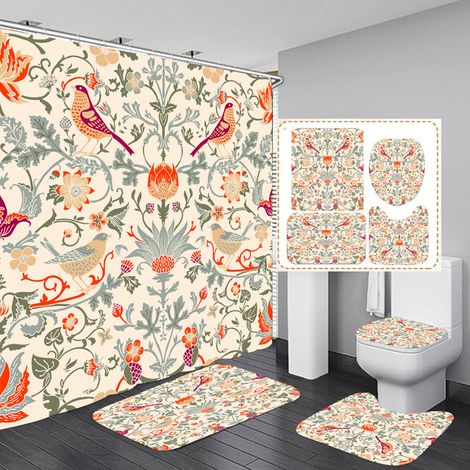Rideau de douche, rideau de salle de bain 180 x 200 cm, anti-moisissure (1/4)