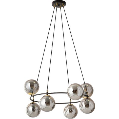 Lampadario sospeso Azura 8 luci nero grafite Emibig (1/5)