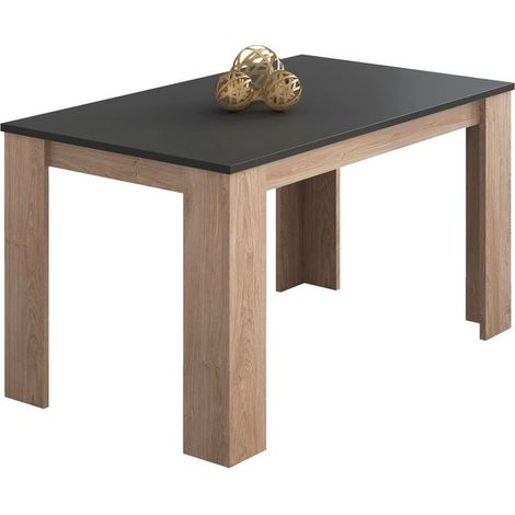 Mesa de comedor Berta 140 Roble - Grafito 140cm (ancho) x 75cm (alto) (1/4)