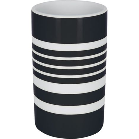 Vaso de porcelana  TUBE-STRIPES negro Spirella