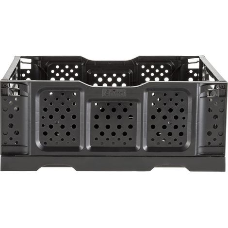 Caissette pliable en plastique - Noir - L 40 x l 30 x H 15 cm - Livraison gratuite