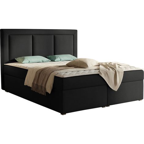Lit boxspring Pomona 112, Victoria 14 869, Double, Continental, 140x200, Tissu, Disponible, 143x215x115cm