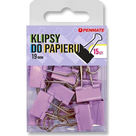 Clips de papel violetas de 19 mm