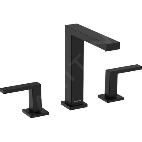 Hansgrohe Tecturis E - Mitigeur de lavabo avec vidage Push-Open, installation à 3 trous, EcoSmart, noir mat 73030670 (1/5)