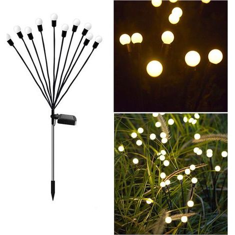 Außenleuchten mit Solarbetrieb, 2 Stück, 10 LED, solarbetriebene Lichter für Garten und Balkon, Außen-Solarbeleuchtung, Gartendeko, wasserdicht nach IP65 (1/4)