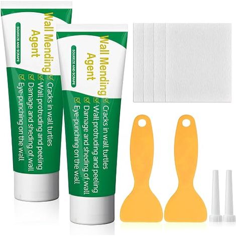 2 x 100 g Wall Repair Cream, Paste Filler, Exterior and Interior Sealant for Walls that Repair Scratches, Holes, Cracks, Graffiti (1/5)