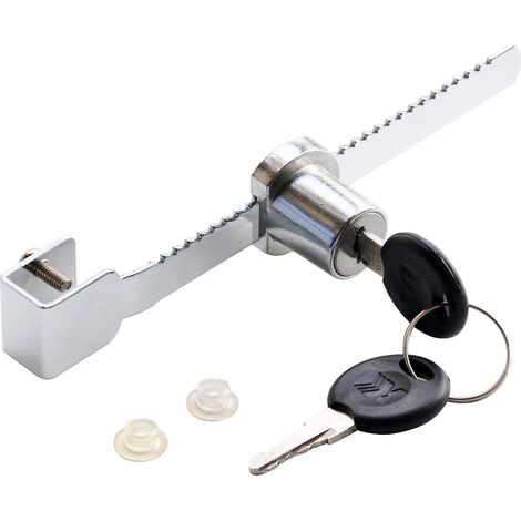 Serrure à cliquet pour porte coulissante en verre, verrou de sécurité pour vitrine avec 2 éléments-AquaForge (1/3)
