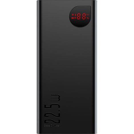 Adaman Powerbank mit Schnellladung 20000mAh 22,5W USB-C Kabel 0,3m schwarz (1/5)