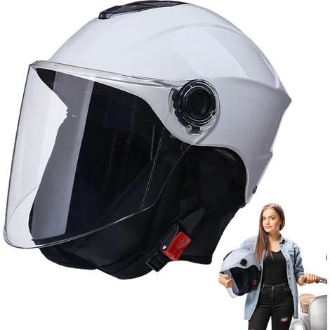 Demi couvre-chefs de moto avec visière - Couvre-chef de scooter avec écharpe amovible, couvre-chef de cyclisme pour scooter et moto (1/5)