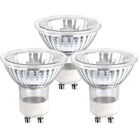 Ampoules halogènes GU10 35 W à intensité variable, ampoules spot halogènes GU10 à 2 broches, 400 lm, blanc chaud 2800 K (lot de 3), blanc (1/5)