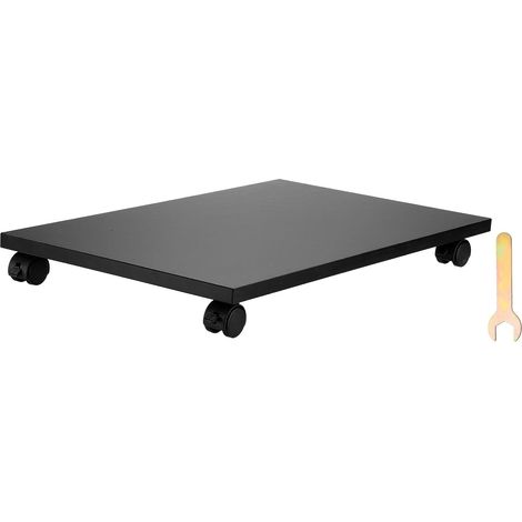Support PC 12x19 Pouces en Bois Support Tour PC Noir Sous Bureau Chariot Mobile 4 Roulettes Pour Tapis Sol Tour Boîtier ATX Imprimante Pot De Fleurs (1/5)