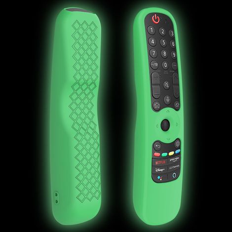 LG Smart TV Coque de télécommande en silicone étanche pour AN-MR21GC MR21N/21GA Magic Remote Control Case Stand Film de protection ,vert,1PC (1/5)