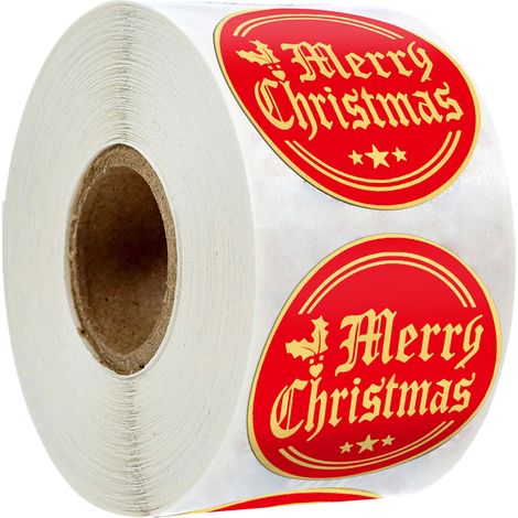 500 Pieces Merry Christmas Stickers Seal Labels Gold Round Christmas Stickers for Christmas Party Favors (1/5)