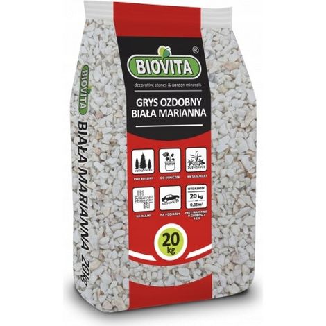 Granulats décoratifs blancs Marianna 8-16 mm 20 kg