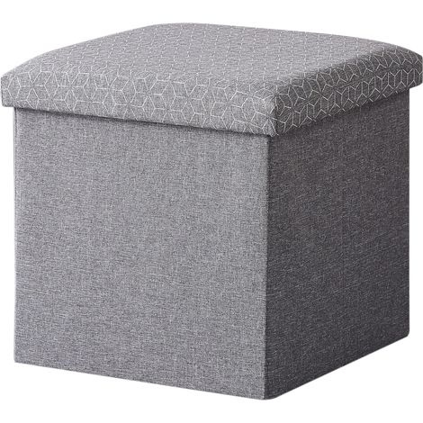 Hobag – Coffre de rangement pouf pliable en tissu 38 cm – Couleur gris clair – Espace de rangement fonctionnel – Design moderne (1/3)