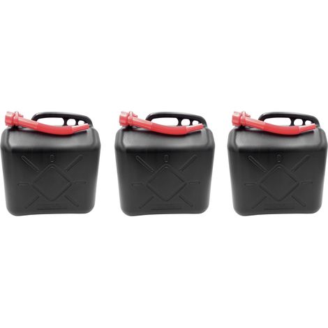 3x Benzinkanister 20L Kraftstoffkanister Reserve Kanister UN-Zulassung schwarz (1/2)