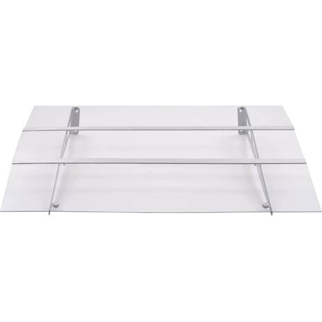Maison Exclusive - Marquesina puerta policarbonato plata y transp (1/5)