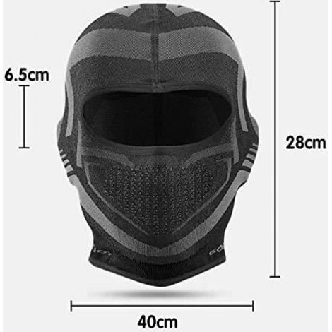Cagoule Polaire Balaclava Tour de Cou Hiver Moto Ski AMOUNE - Noir - Coupe-Vent Anti Froid Anti-UV (1/4)