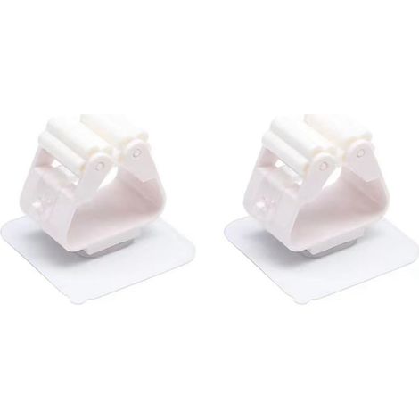 2 Pièces Support Balai Mural, Autocollant Plastique Gris, Pour Cuisine Salle De Bain Jardin
