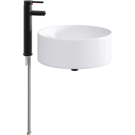 vidaXL Lavabo da bagno Nero Opaco 40,5 x 40,5 x 15,5 cm Metallo