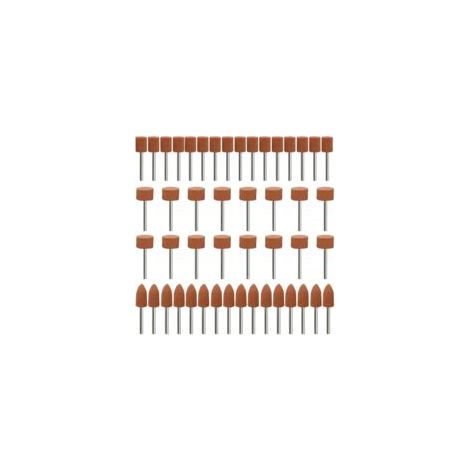 Lot de 48 embouts abrasifs en corindon pour Dremel, tige de 1/8" pour meulage, polissage, ébavurage, pour une utilisation sur les pierres précieuses, le verre, le métal et le bois (1/5)