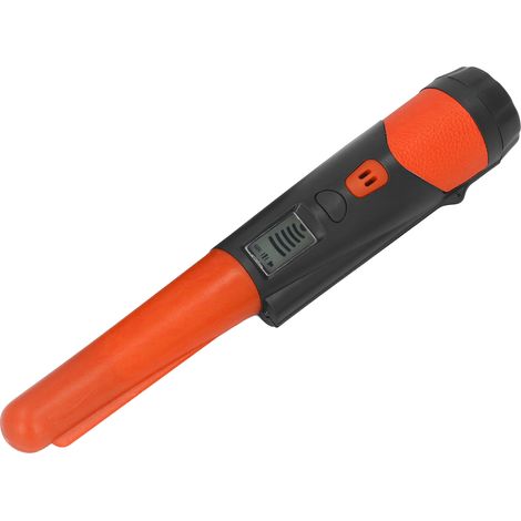 Détecteur de métaux professionnel haute sensibilité portable avec écran LCD et fonction lampe torche, couleur orange. (1/5)