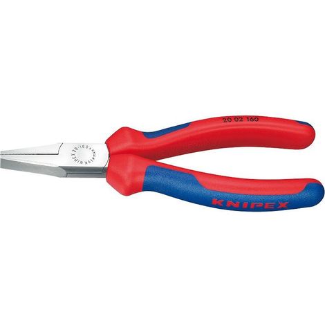 KNIPEX 20 02 160 Pinza per meccanica a becchi piatti diritti con manici comfort atramentata nera 160 mm