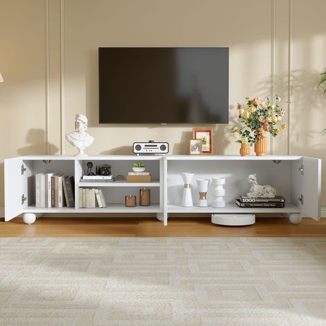 Mobile TV 200 cm 3 ante con ripiani bianco OKMYHOME (1/5)