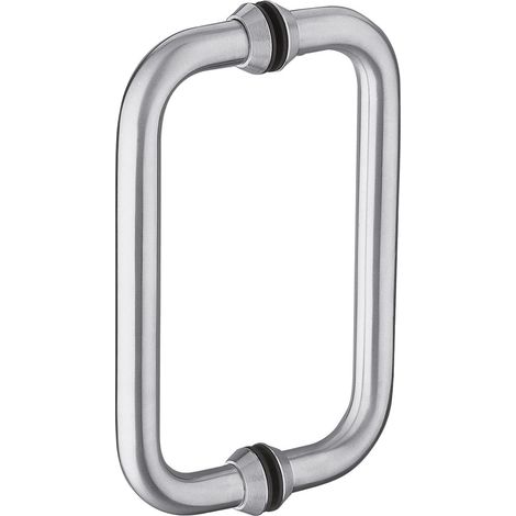 Manillón acero inoxidable puerta cristal 400mm entre ejes (1/2)