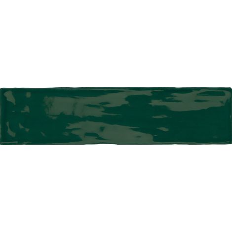 Carrelage effet Zellige Vert Profond 30x7,5x0,82 cm Brillant Novaril - Mur intérieur (vendu par carton de 0,5 m²) - RO'MA CARRELAGE