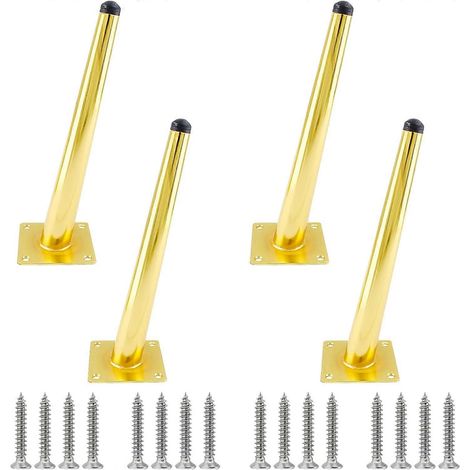 Pieds de meuble réglables de 30 cm (12 pouces), pieds de meubles inclinés, ensemble de 4 pièces dorés pieds de canapé médiévaux, pieds de table basse robustes pieds de chaise fuselés de 25 cm (10 po (1/5)