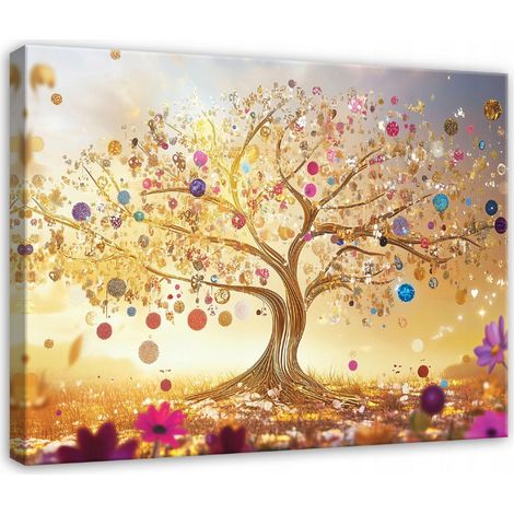 tableau pour chambre salon cuisine sur toile arbre de vie abstrait 120x80 (1/3)