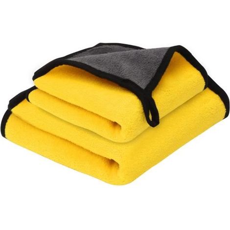2 Pcs Serviette Microfibre Voiture, Chiffon Voiture Interieur Exterieur Doux, Voitures Motos Vélos (30 x 40 cm, 30 x 60 cm) (1/4)