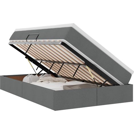 Maison Exclusive - Letto con contenitore e materasso Grigio scuro 120 x 190 cm