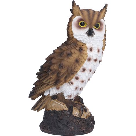 Décoration Hibou Sculpté en Résine - Idée Cadeau pour Porche, Jardin ou Salon - Figurine Animale Détaillée (1/5)