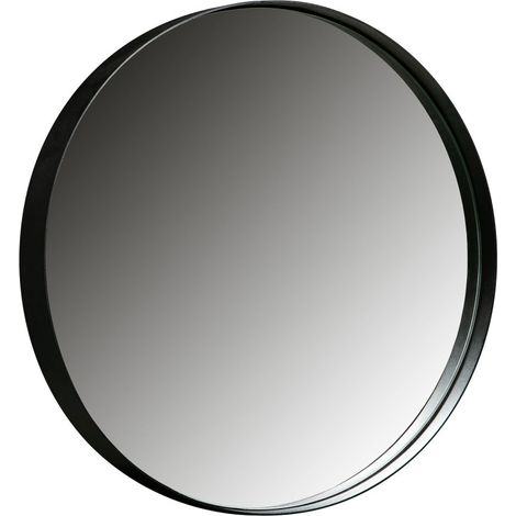 Miroir rond 50cm contour métal noir LIVOIRE (1/5)