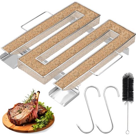 1 Générateur de fumée froide, Acier inoxydable, Spirale avec anse, Pour barbecues et fumoirs (1/5)