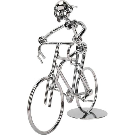 Modèle cycliste vintage en métal pour décoration de bureau, vélo miniature ornement maison, cadeau rétro (1/5)