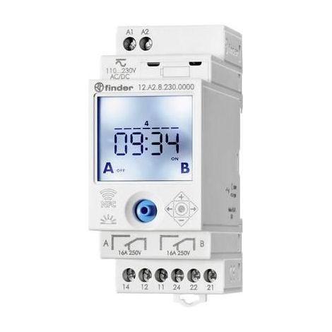 Finder Astro 7JR Interruptor horario negro 16A