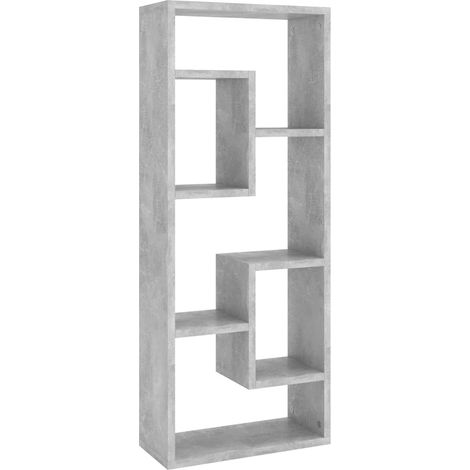 Maison Exclusive - Wandregal Betongrau 36x16x90 cm Holzwerkstoff