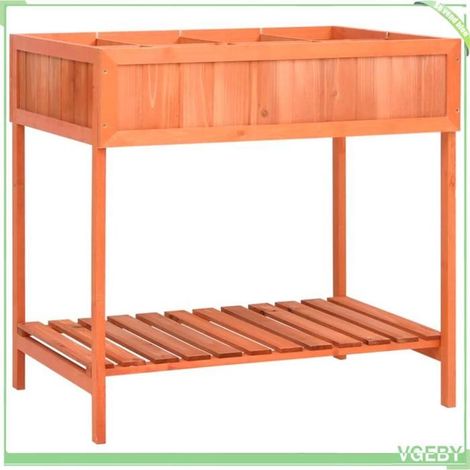 Jardinière à herbes - FAFEICY - 170882 - Bois de pin massif - 80x60x80 cm - Hauteur ergonomique (1/5)